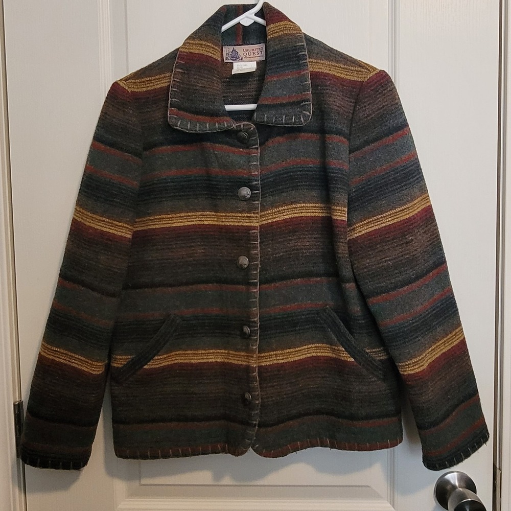 Unlimited Quest Recycled Wool Button Up Ladies Jacket Size S/P